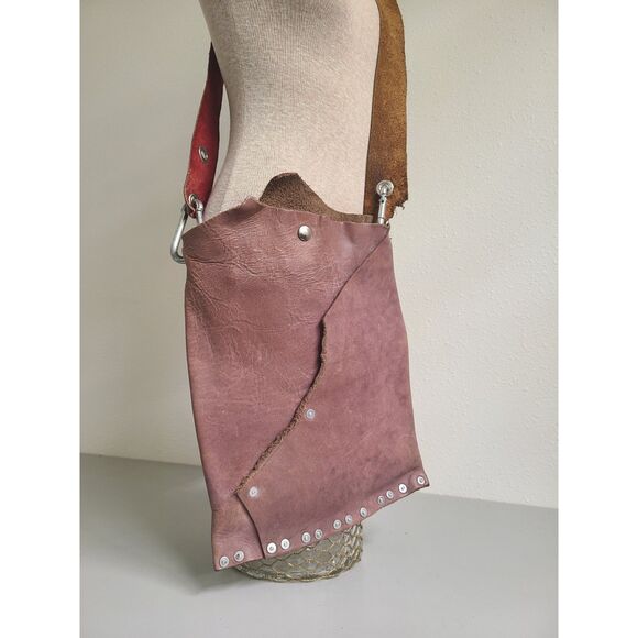 Handmade Rustic Leather Artisan Boho Crossbody Messenger Bag Satchel Hippie Punk - Picture 1 of 8